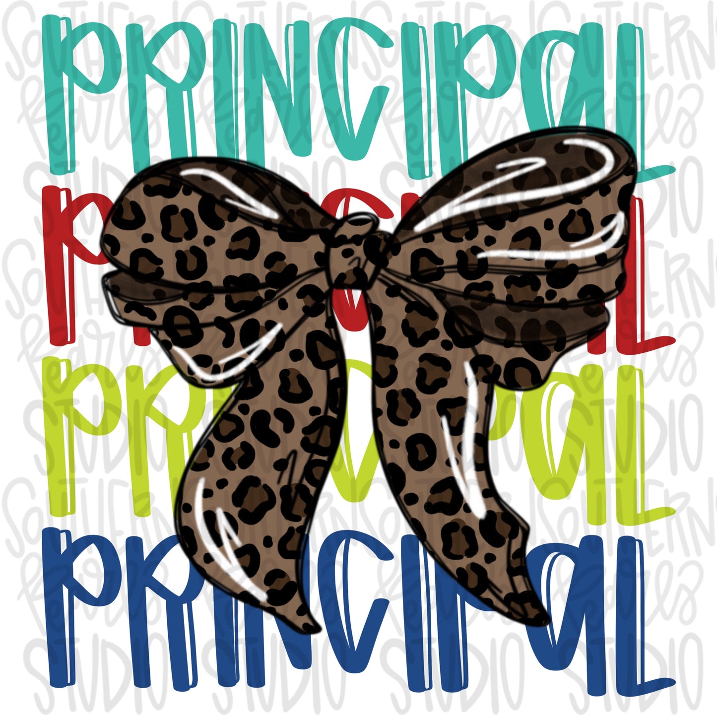 Principal | leopard bow | PNG | Sublimation design | Design Download | dtf | dtg |