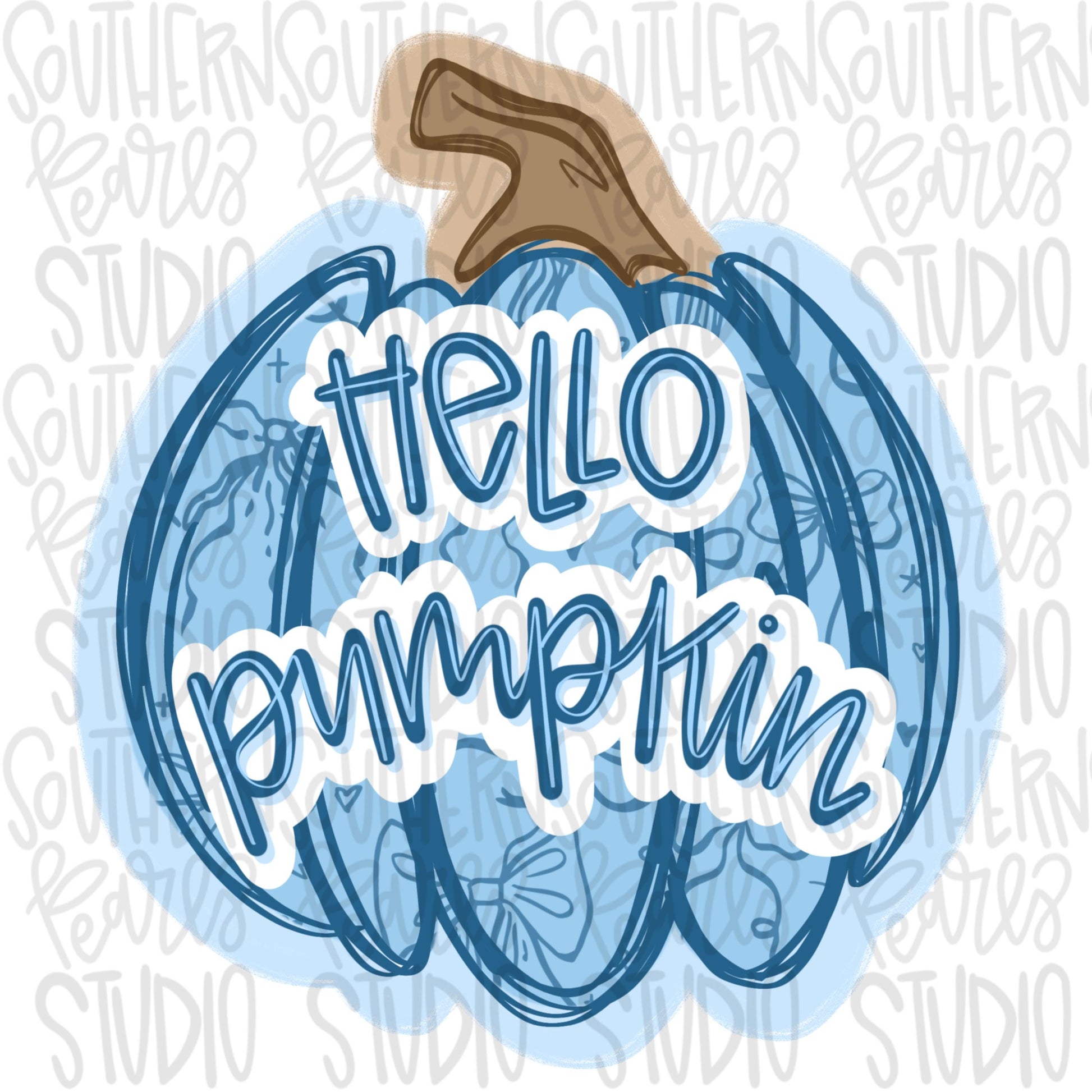 Hello pumpkin | Blue Pumpkin | Sublimation Design | Digital Download | Women’s, Kids Shirt PNG