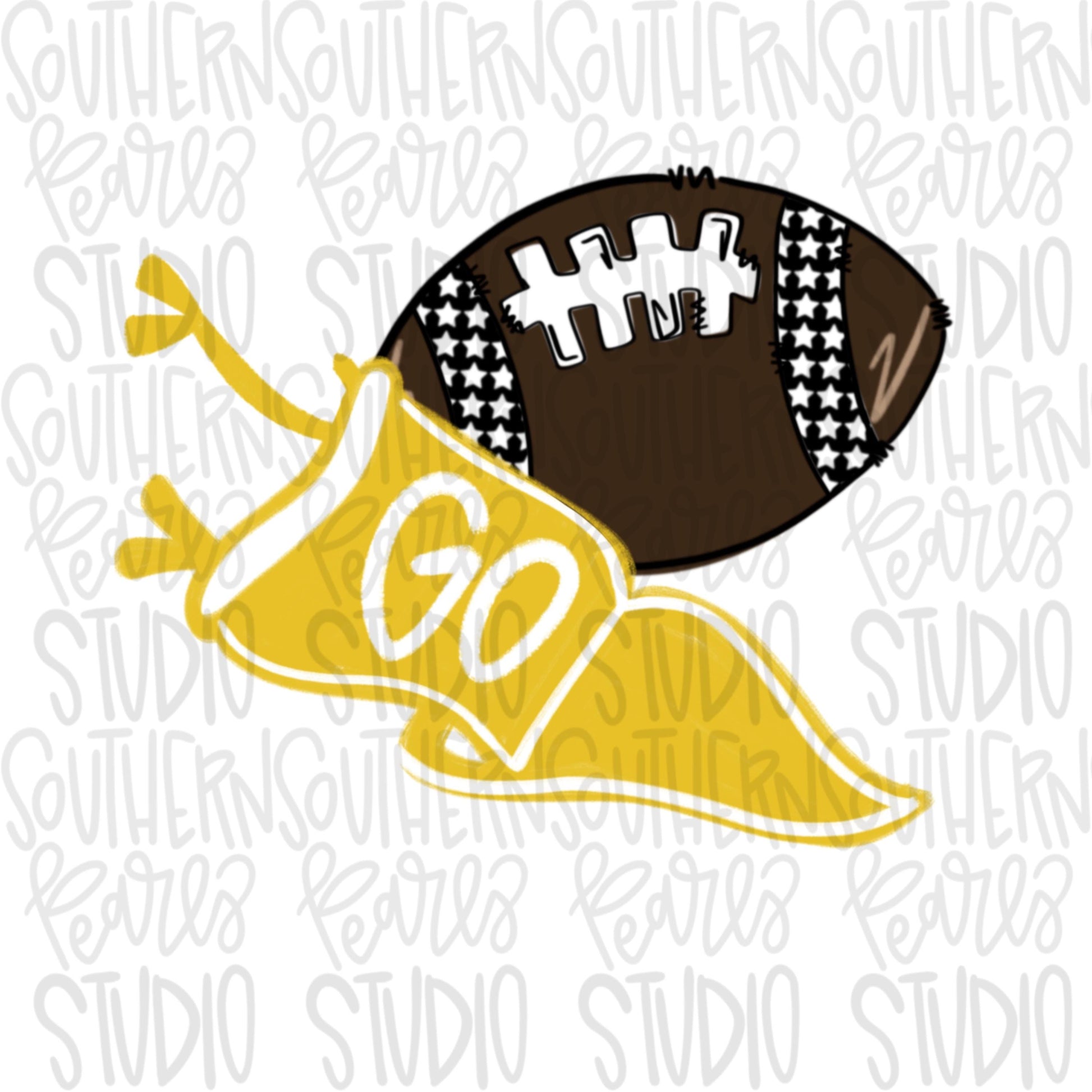 Football field with items | black and yellow | 2 designs front & back | Go Team | PNG | Sublimation | Design Download