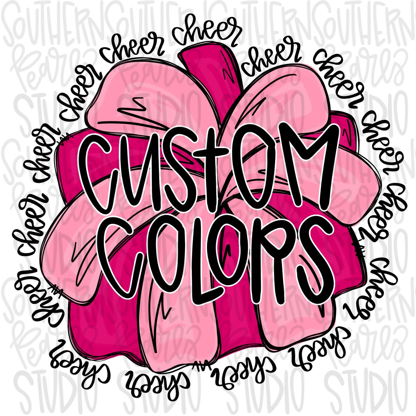 Custom color Cheerleader Pom Pom | Go Team Cheer wording| PNG | Sublimation | Design Download