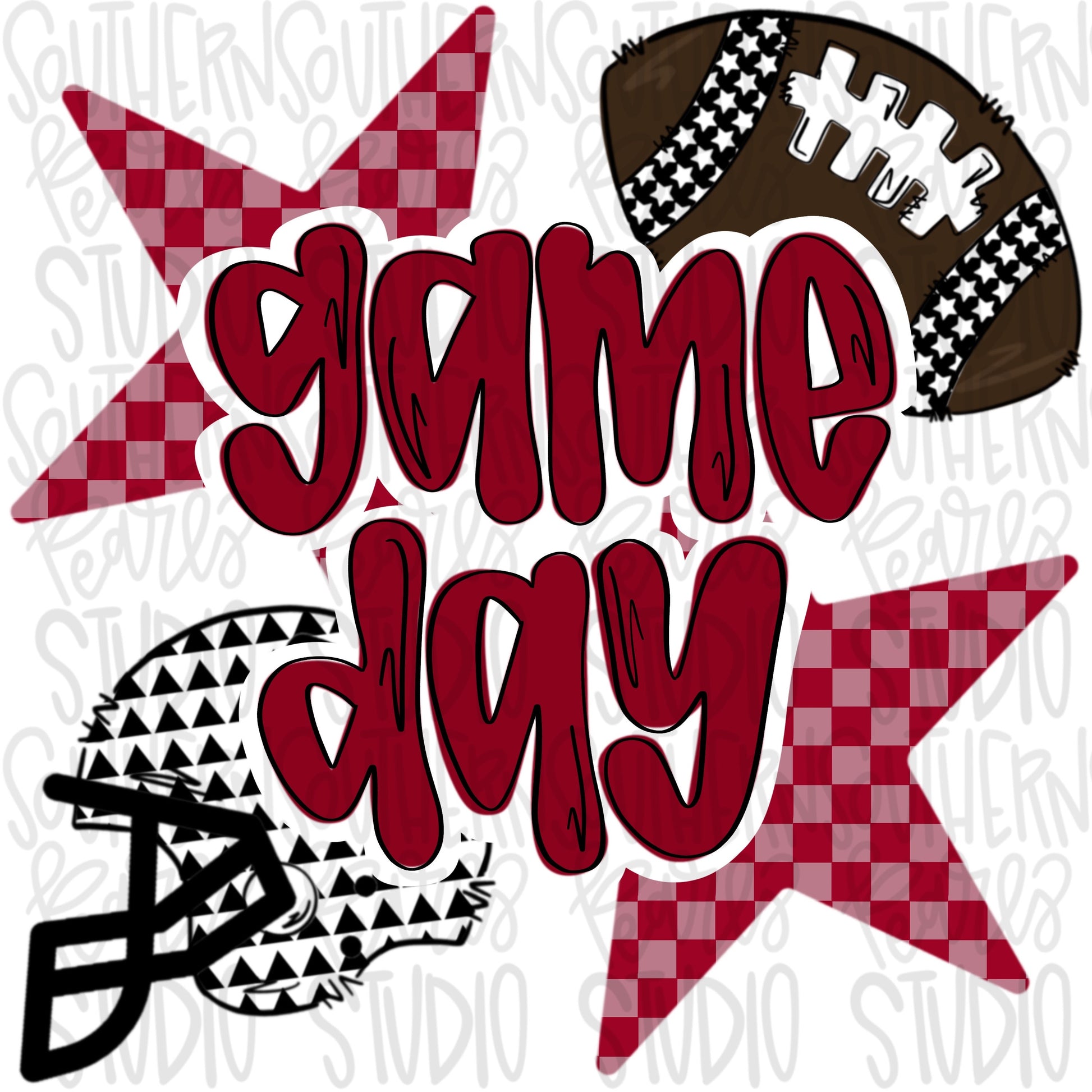 Game Day Football and helmet | crimson | Go Team | PNG | Sublimation | Design Download