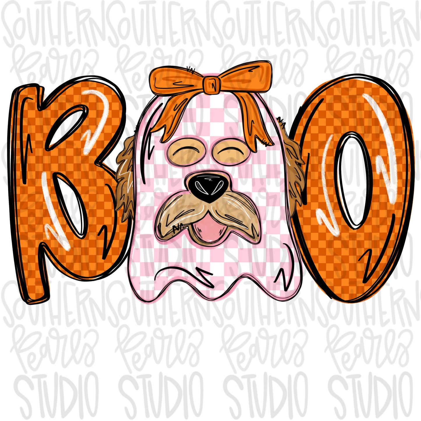 Boo Goldendoodle ghost Girl Pink | Sublimation Design | Digital Download | Women’s, Kids Shirt PNG