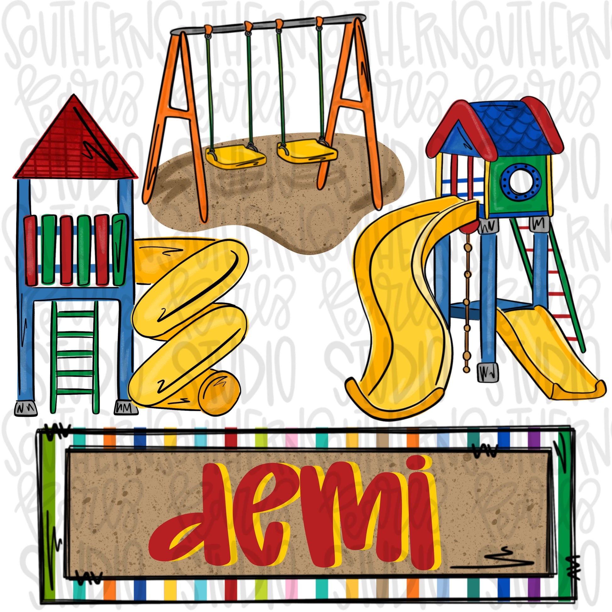 Playground with name patch | Sublimation Design | Digital Download | Women’s, Kids Shirt PNG