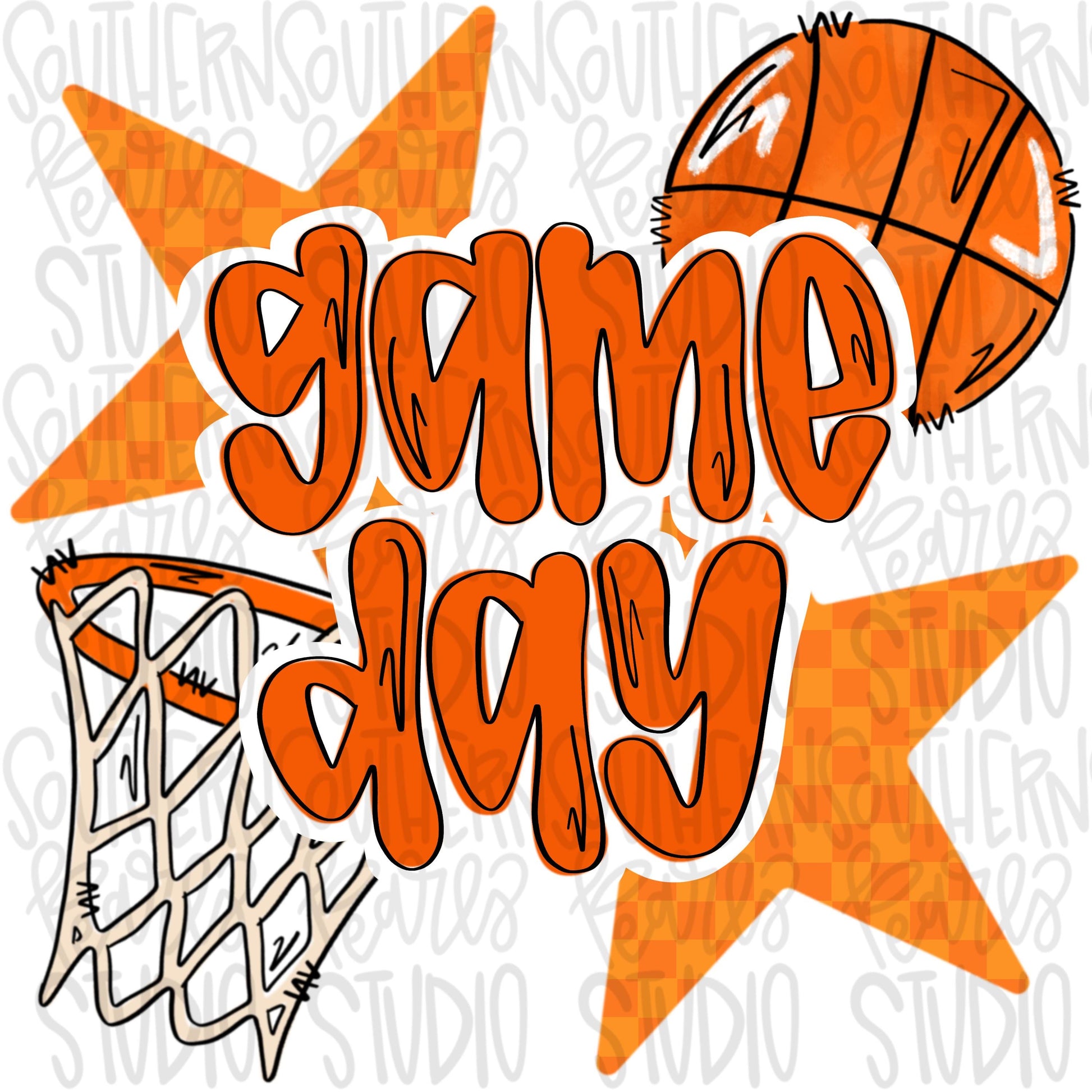 Game Day basketball | orange | Go Team | PNG | Sublimation | Design Download