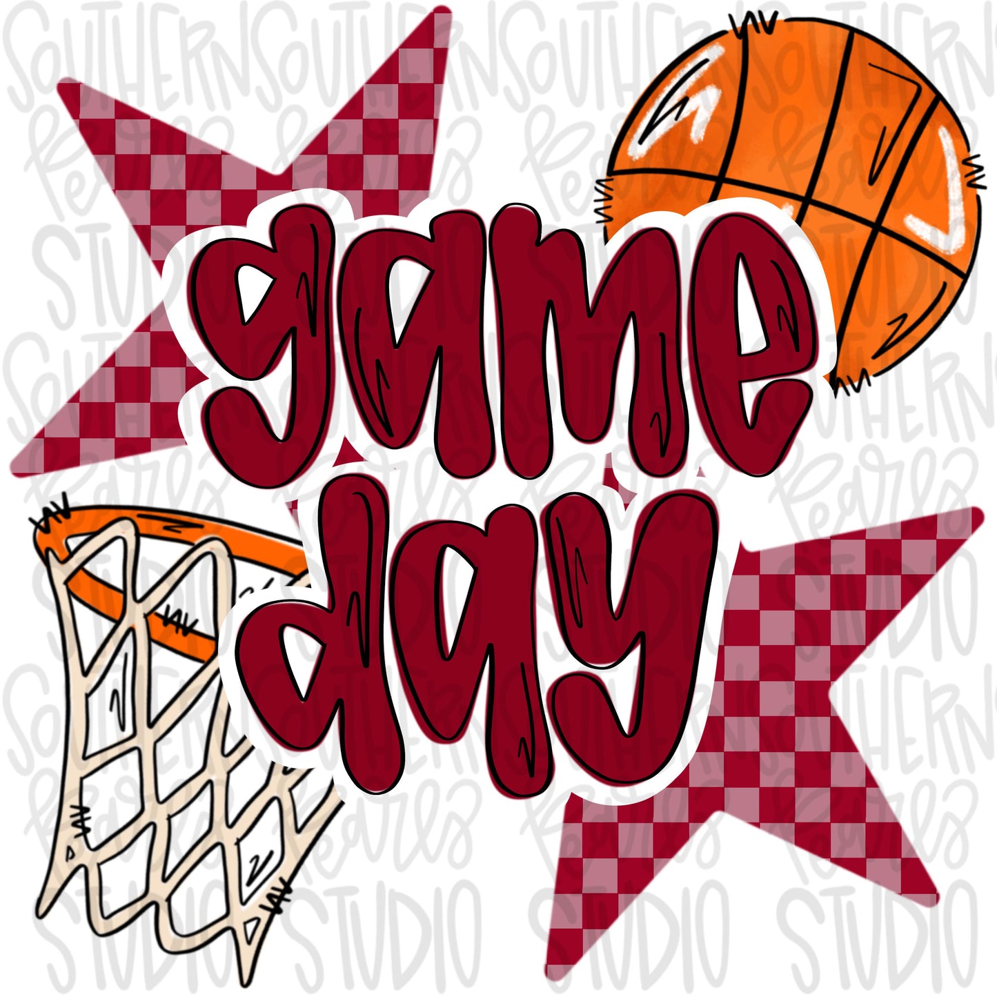 Game Day basketball | cardinal | Go Team | PNG | Sublimation | Design Download