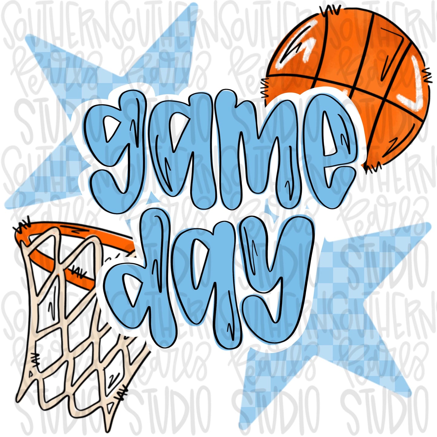 Game Day basketball | Carolina blue | Go Team | PNG | Sublimation | Design Download