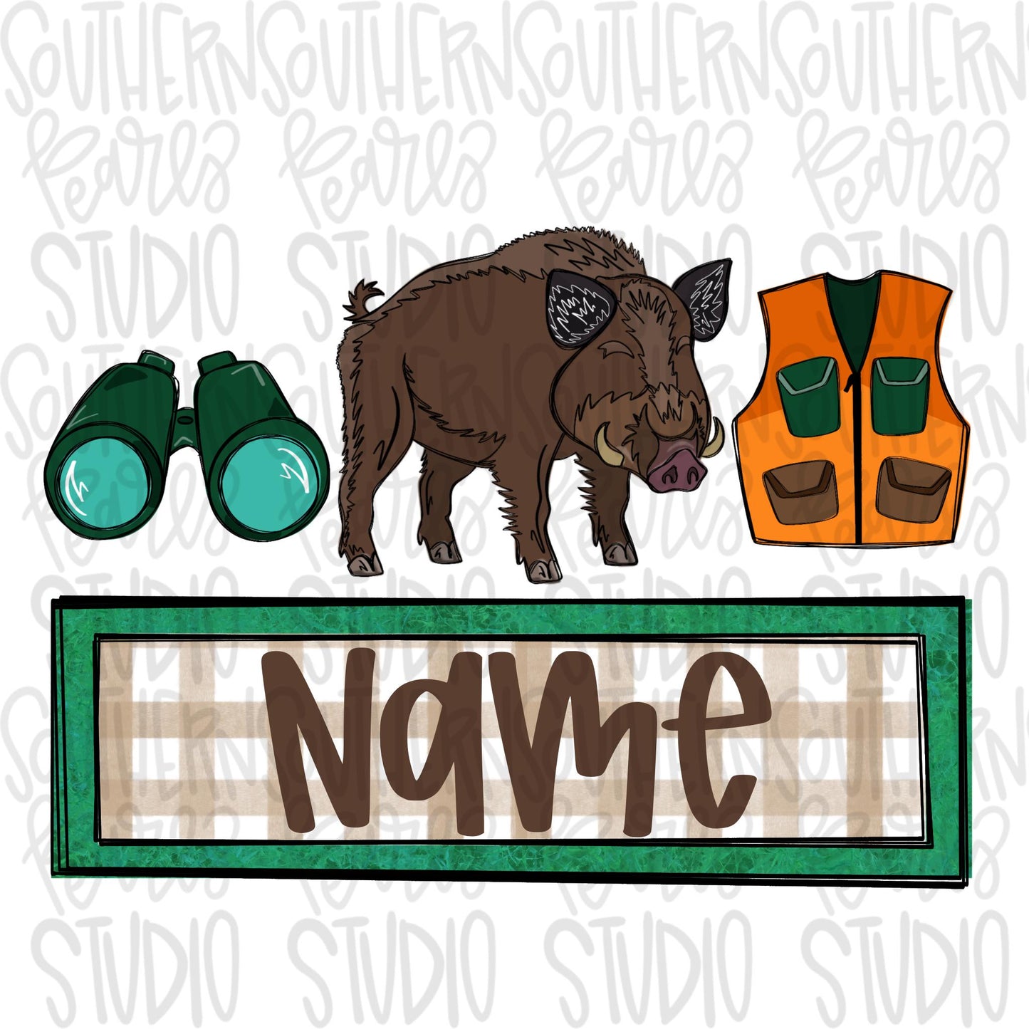 Hog hunting name plate | Sublimation Design | Digital Download | Women’s, Kids Shirt PNG