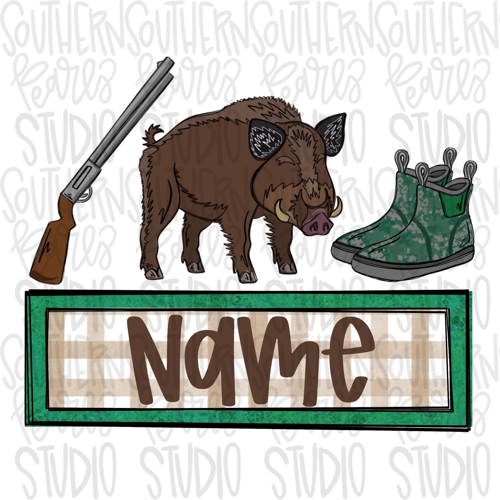Hog hunting name plate | Sublimation Design | Digital Download | Women’s, Kids Shirt PNG
