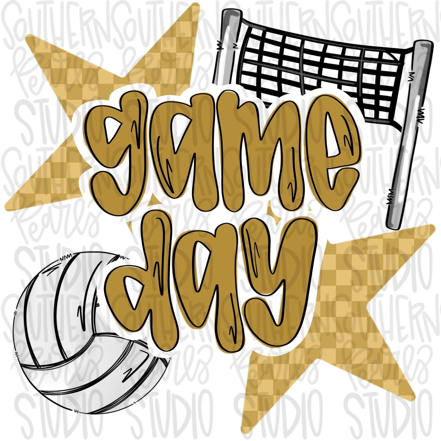 Game Day volleyball | Vegas gold | Go Team | PNG | Sublimation | Design Download