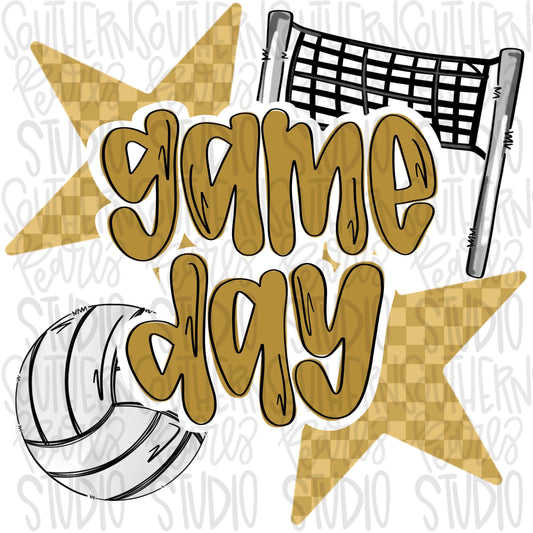 Game Day volleyball | Vegas gold | Go Team | PNG | Sublimation | Design Download