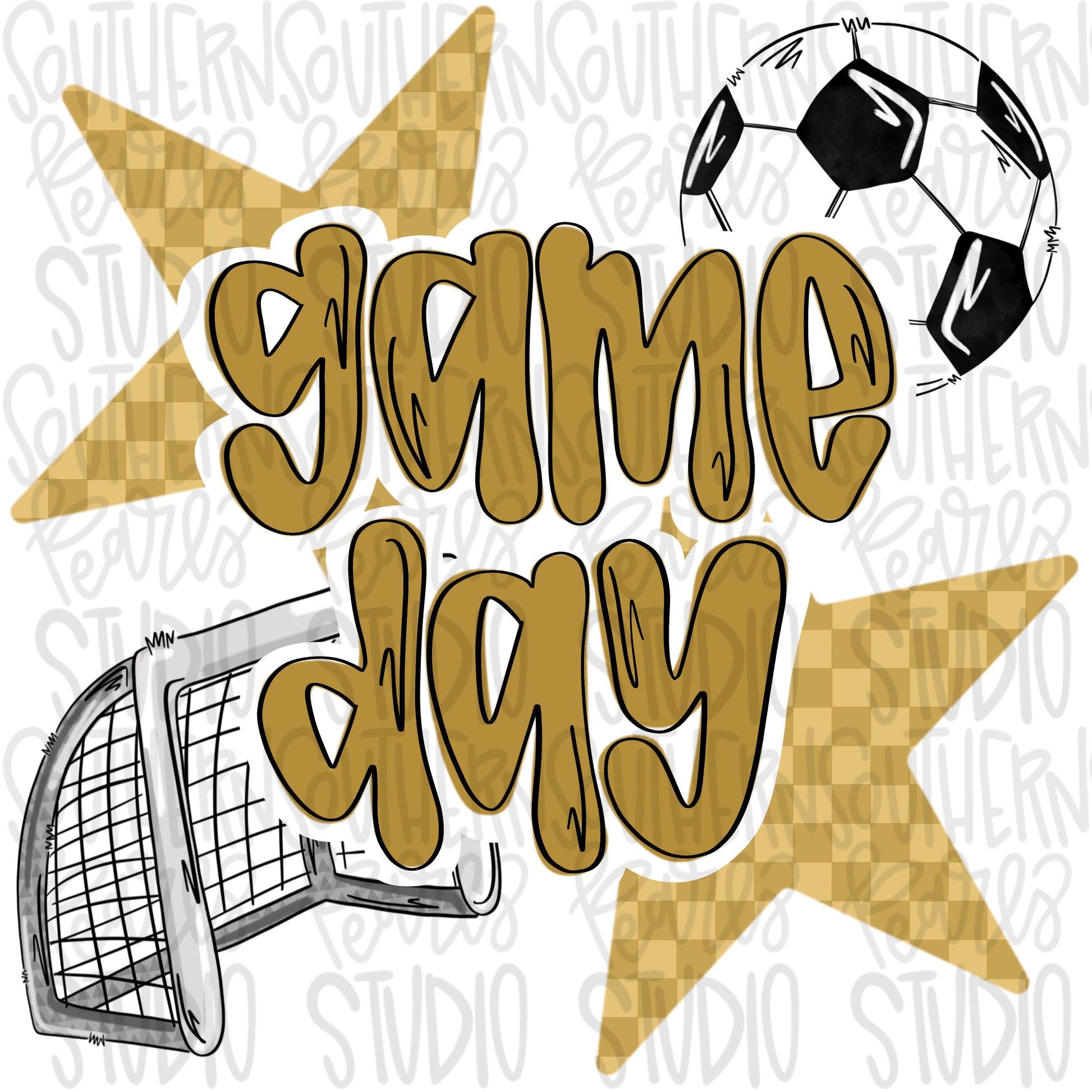 Game Day soccer | Vegas gold | Go Team | PNG | Sublimation | Design Download