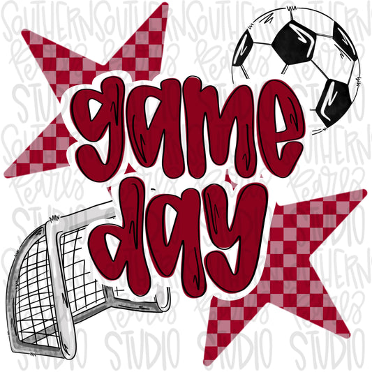 Game Day soccer | cardinal | Go Team | PNG | Sublimation | Design Download