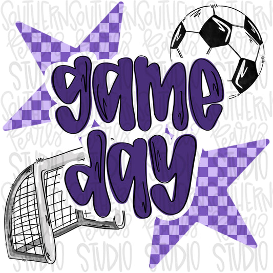 Game Day soccer | purple | Go Team | PNG | Sublimation | Design Download