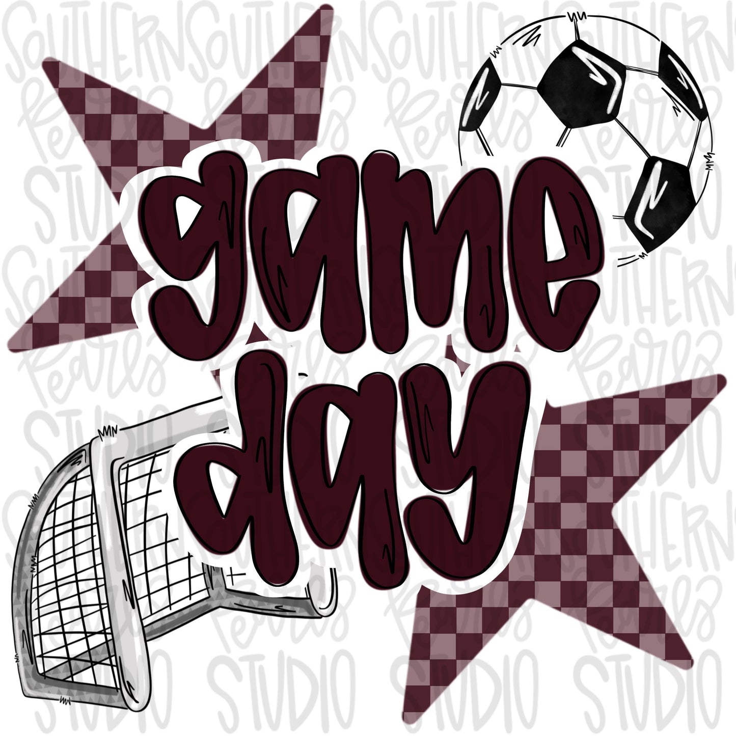 Game Day soccer | maroon | Go Team | PNG | Sublimation | Design Download