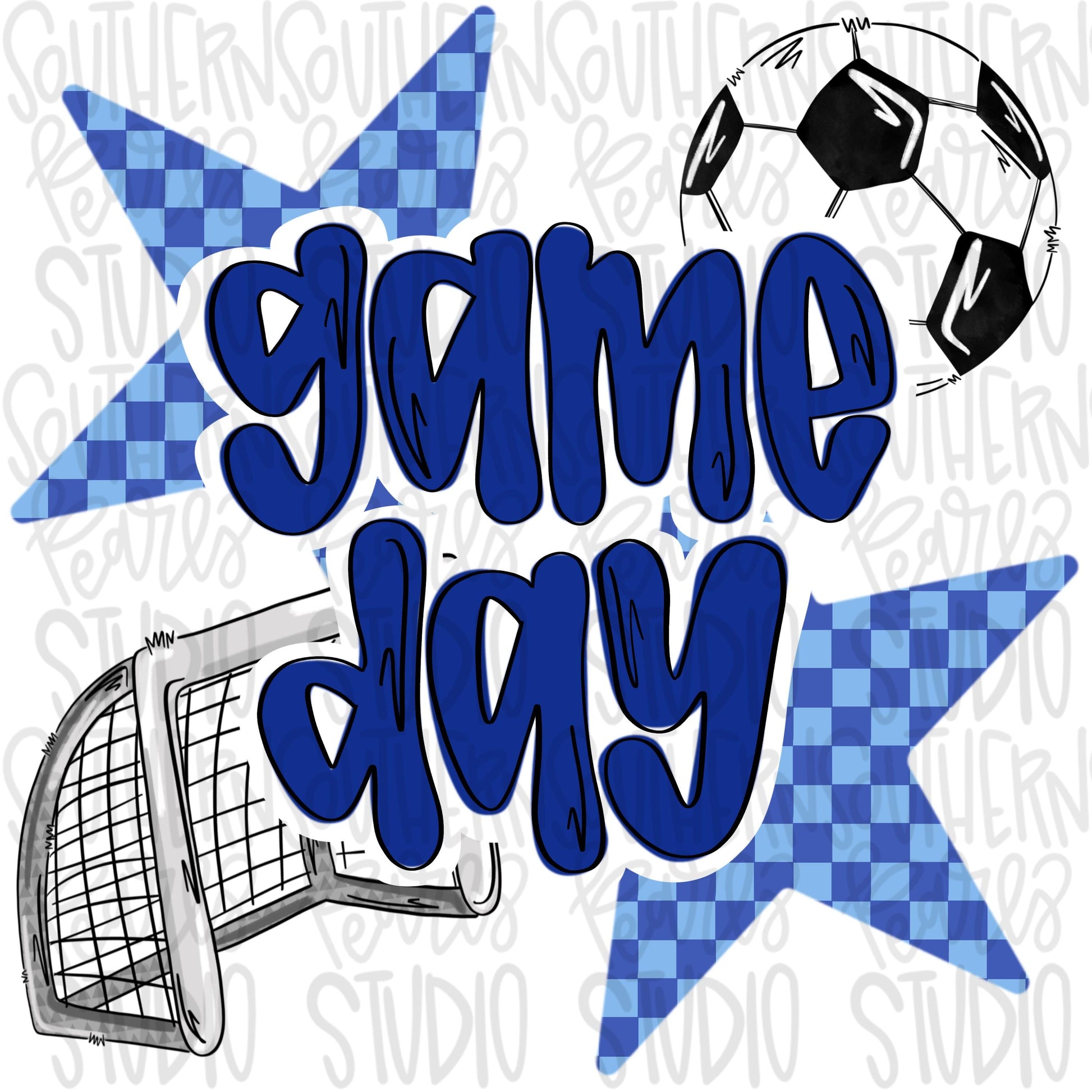 Game Day soccer | royal | Go Team | PNG | Sublimation | Design Download