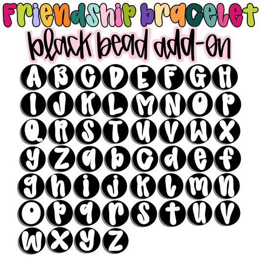 Bracelet Alpha Add On black beads for Bracelet | Sublimation Design | Digital Download | Women’s, Kids Shirt PNG