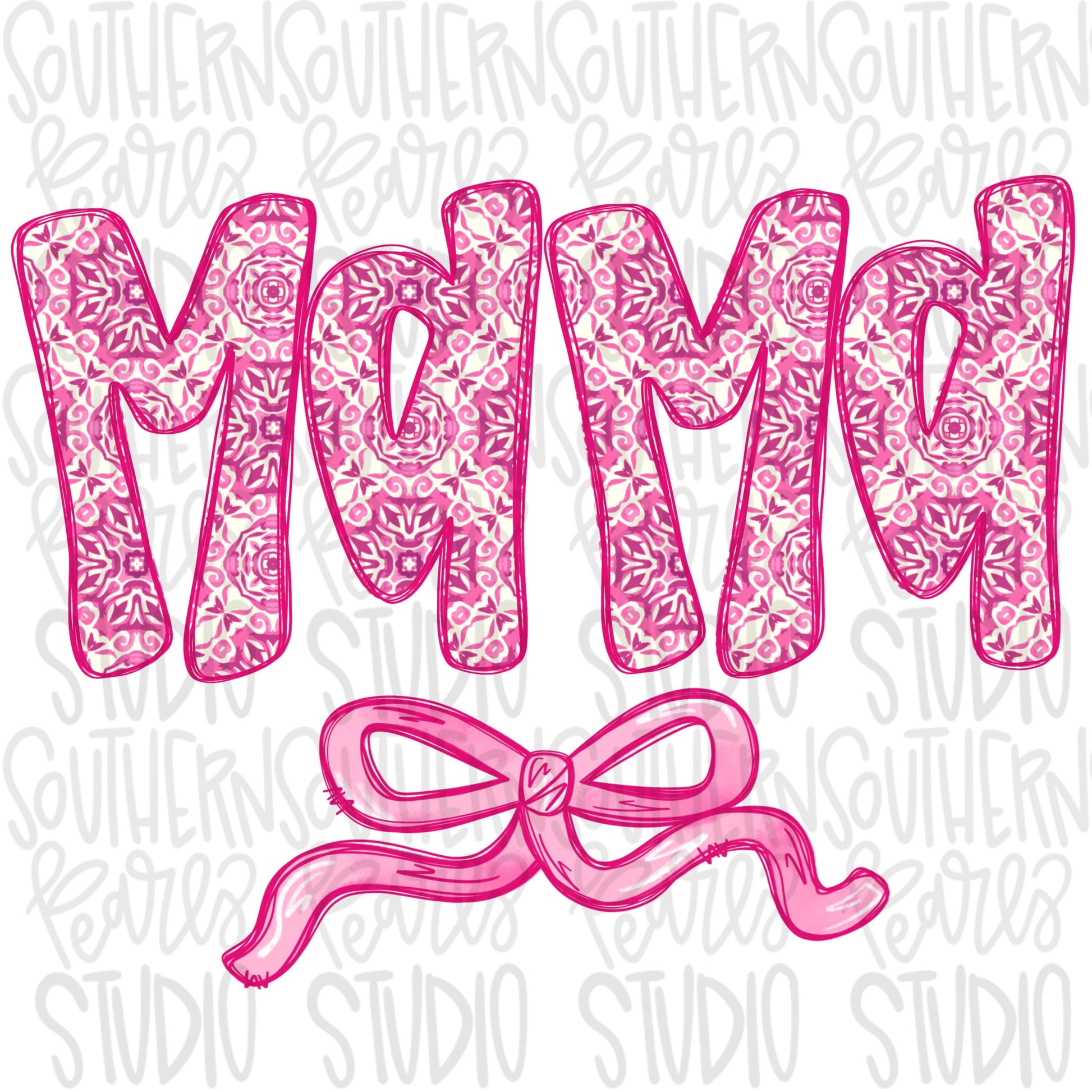 Mama pink floral with bow | Sublimation Design | Digital Download | Women’s, Kids Shirt PNG