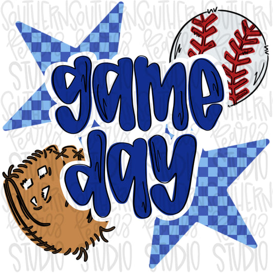 Game Day Baseball | Royal | Go Team | PNG | Sublimation | Design Download