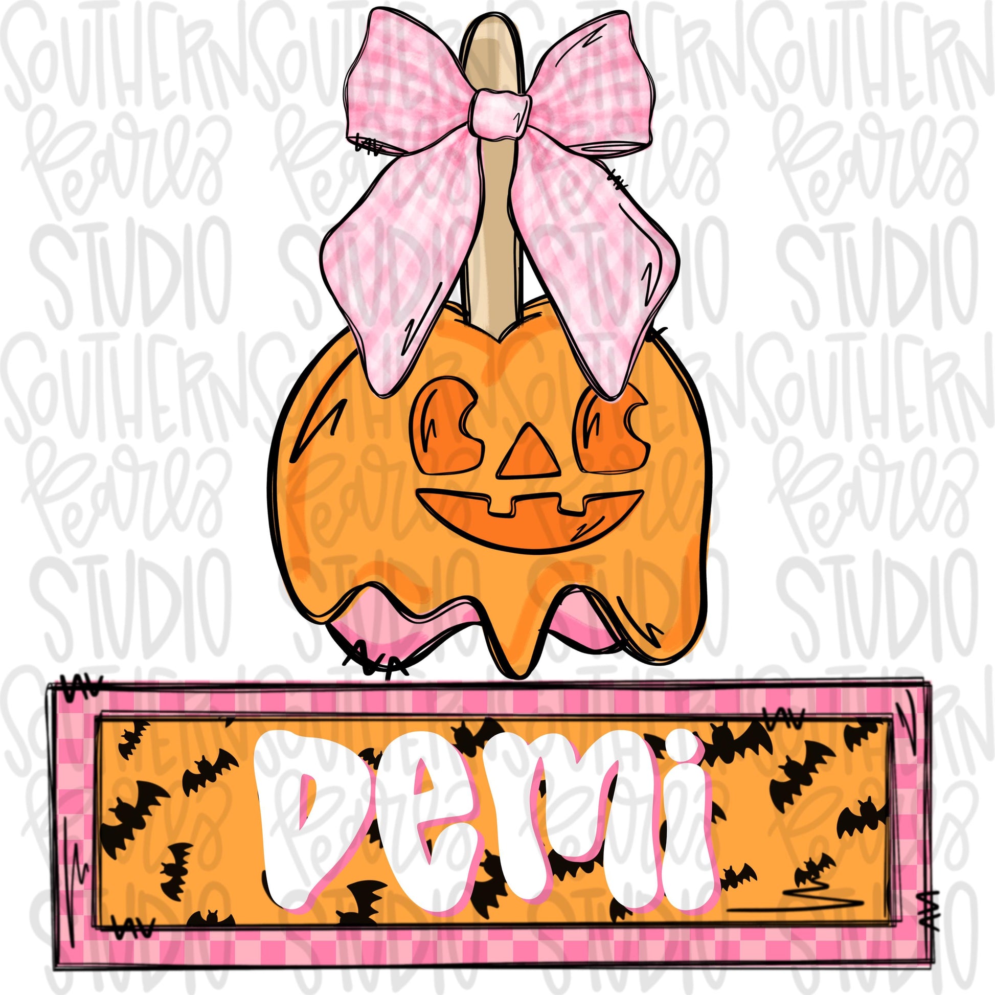 Candy Apple jack-o’-lantern girl with and without name patch | Sublimation Design | Digital Download | Women’s, Kids Shirt PNG