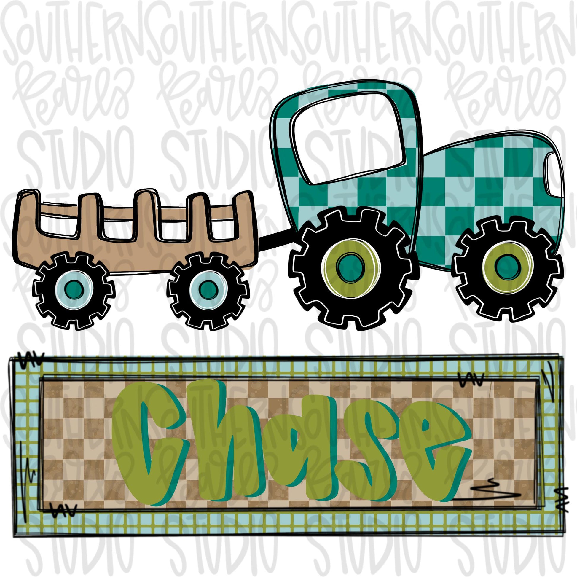 Tractor Name Patch Boy | Sublimation Design | Digital Download | Women’s, Kids Shirt PNG