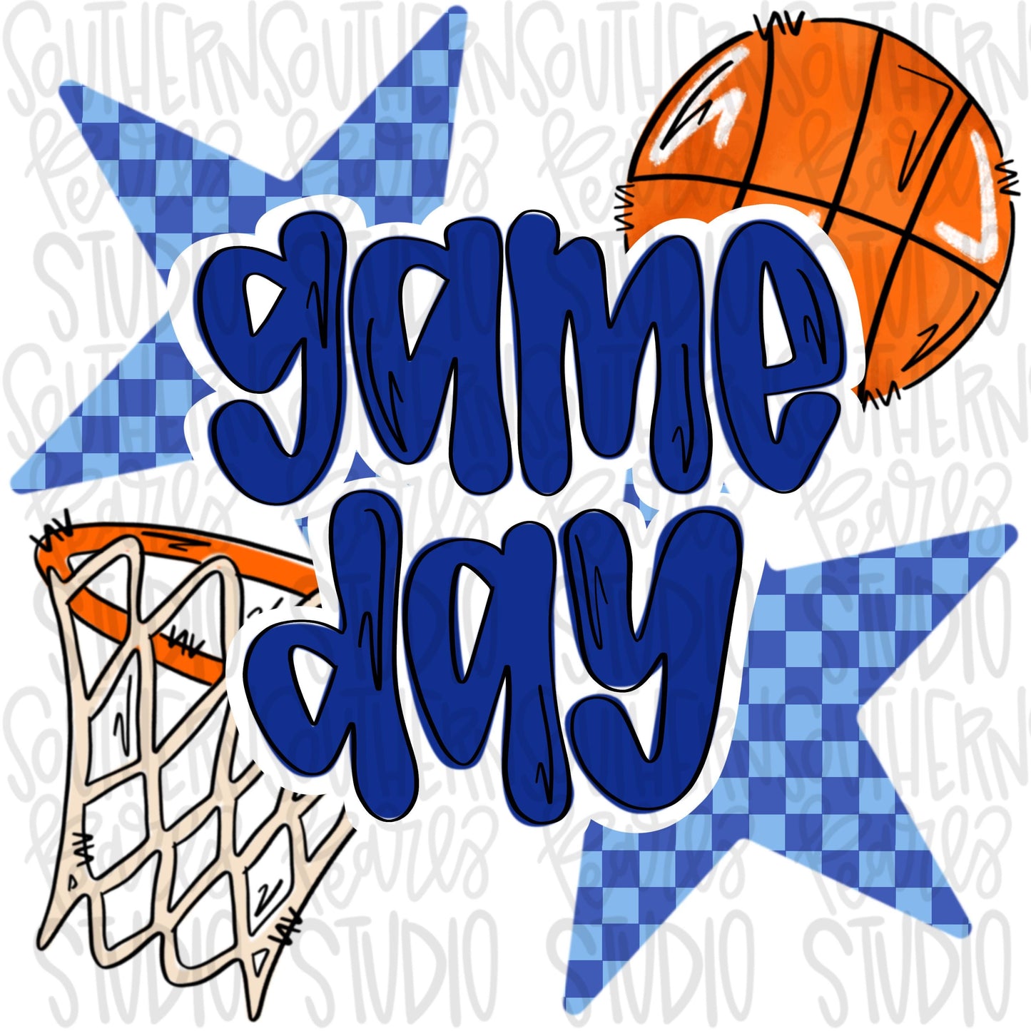 Game Day basketball | Royal | Go Team | PNG | Sublimation | Design Download