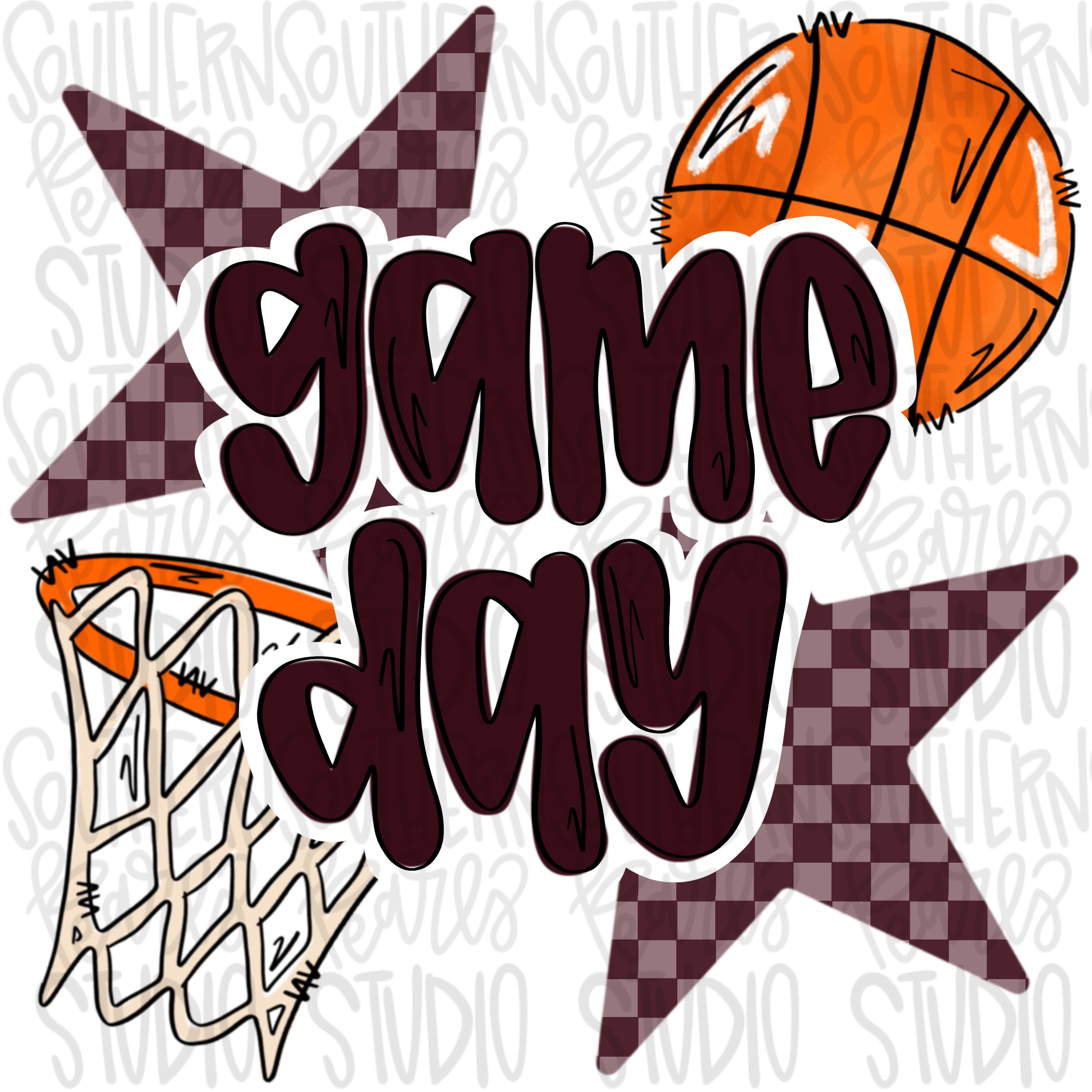 Game Day basketball | Maroon | Go Team | PNG | Sublimation | Design Do ...