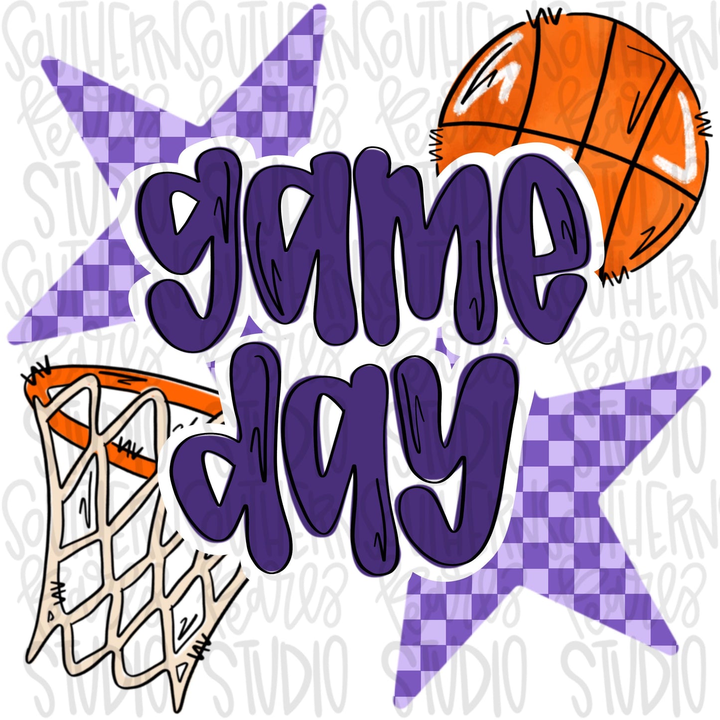 Game Day basketball | purple | Go Team | PNG | Sublimation | Design Download