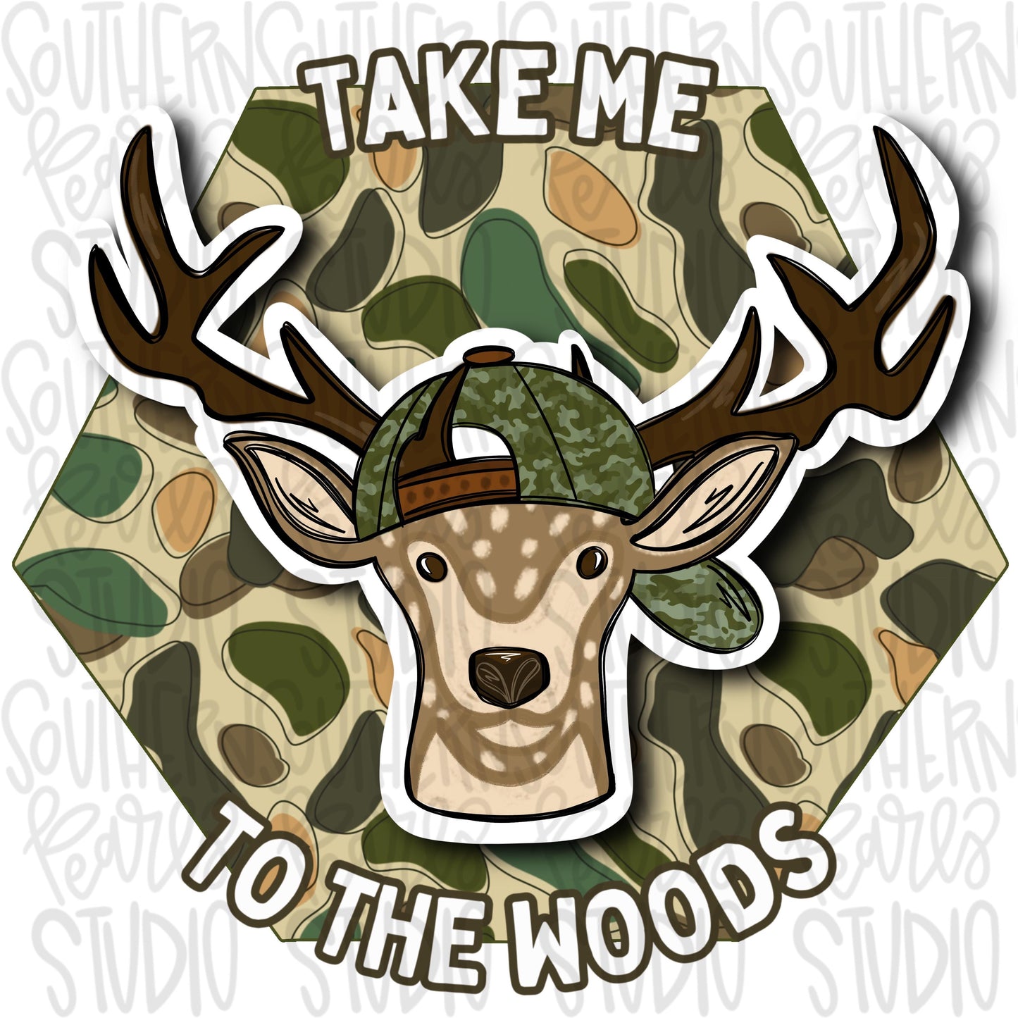 Take me to the woods deer hunting | deer with backwards hat | Sublimation Design | Digital Download | Women’s, Kids Shirt PNG