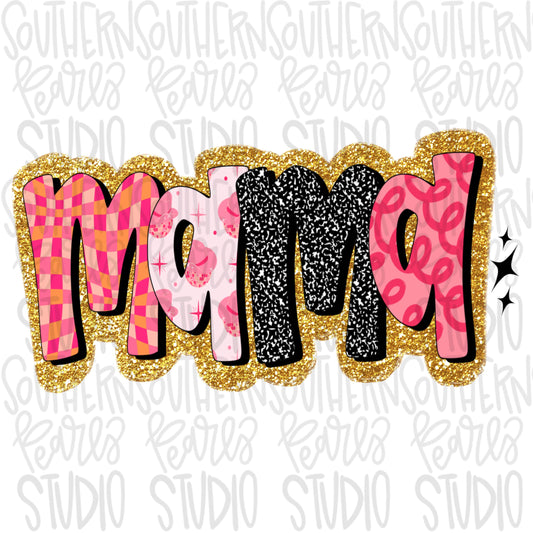 Retro Pink Mama | Sublimation Design | Digital Download | Women’s, Kids Shirt PNG