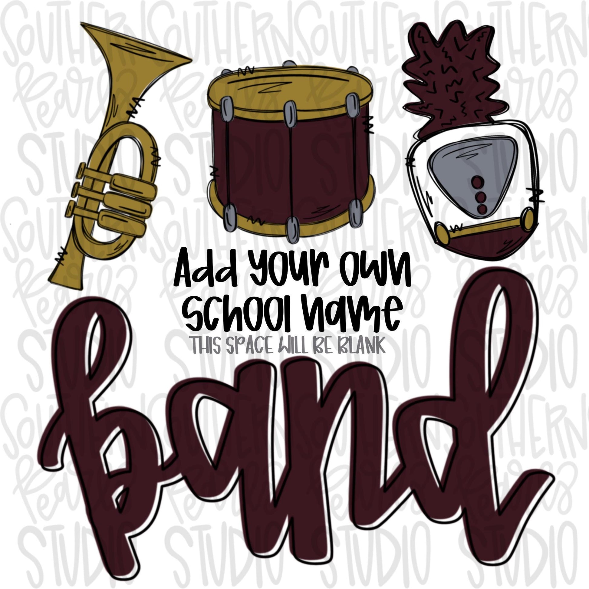 School Band | Add your own school name | PNG | Sublimation | Design Download
