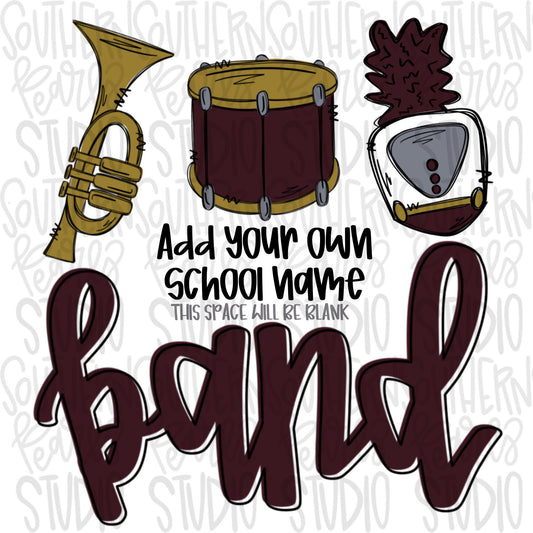 School Band | Add your own school name | PNG | Sublimation | Design Download