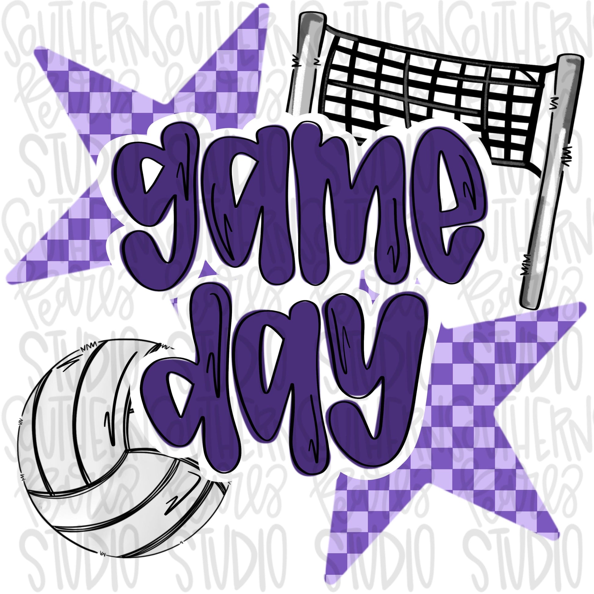 Game Day volleyball | purple | Go Team | PNG | Sublimation | Design Download