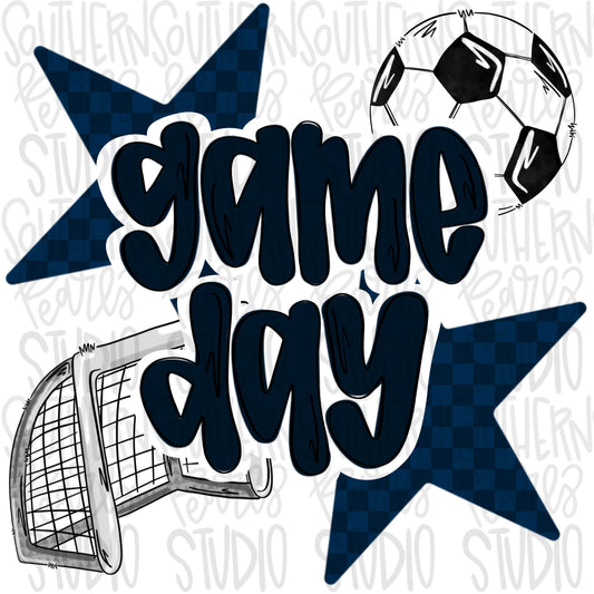 Game Day soccer | navy | Go Team | PNG | Sublimation | Design Download