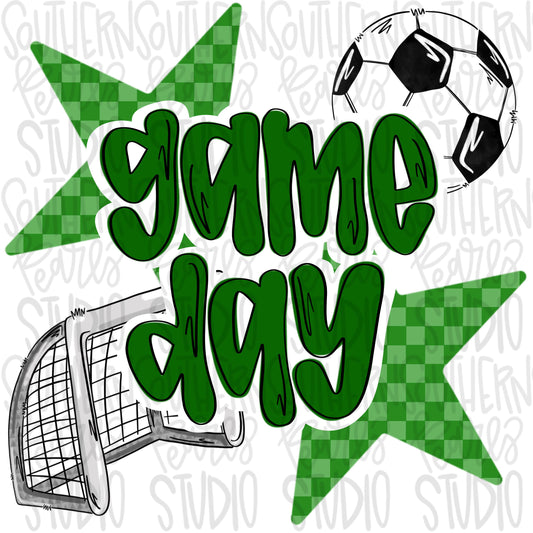 Game Day soccer | green | Go Team | PNG | Sublimation | Design Download