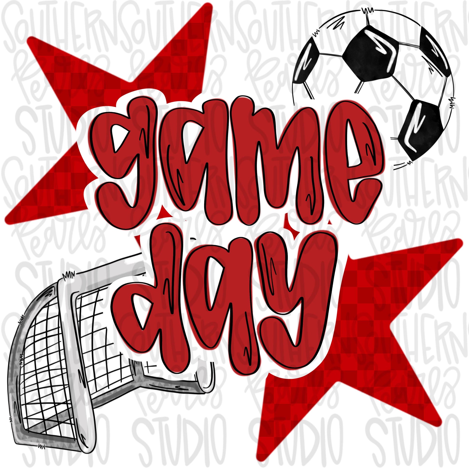 Game Day soccer | red | Go Team | PNG | Sublimation | Design Download