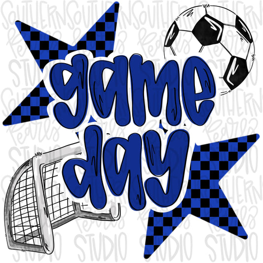 Game Day soccer | royal and black | Go Team | PNG | Sublimation | Design Download