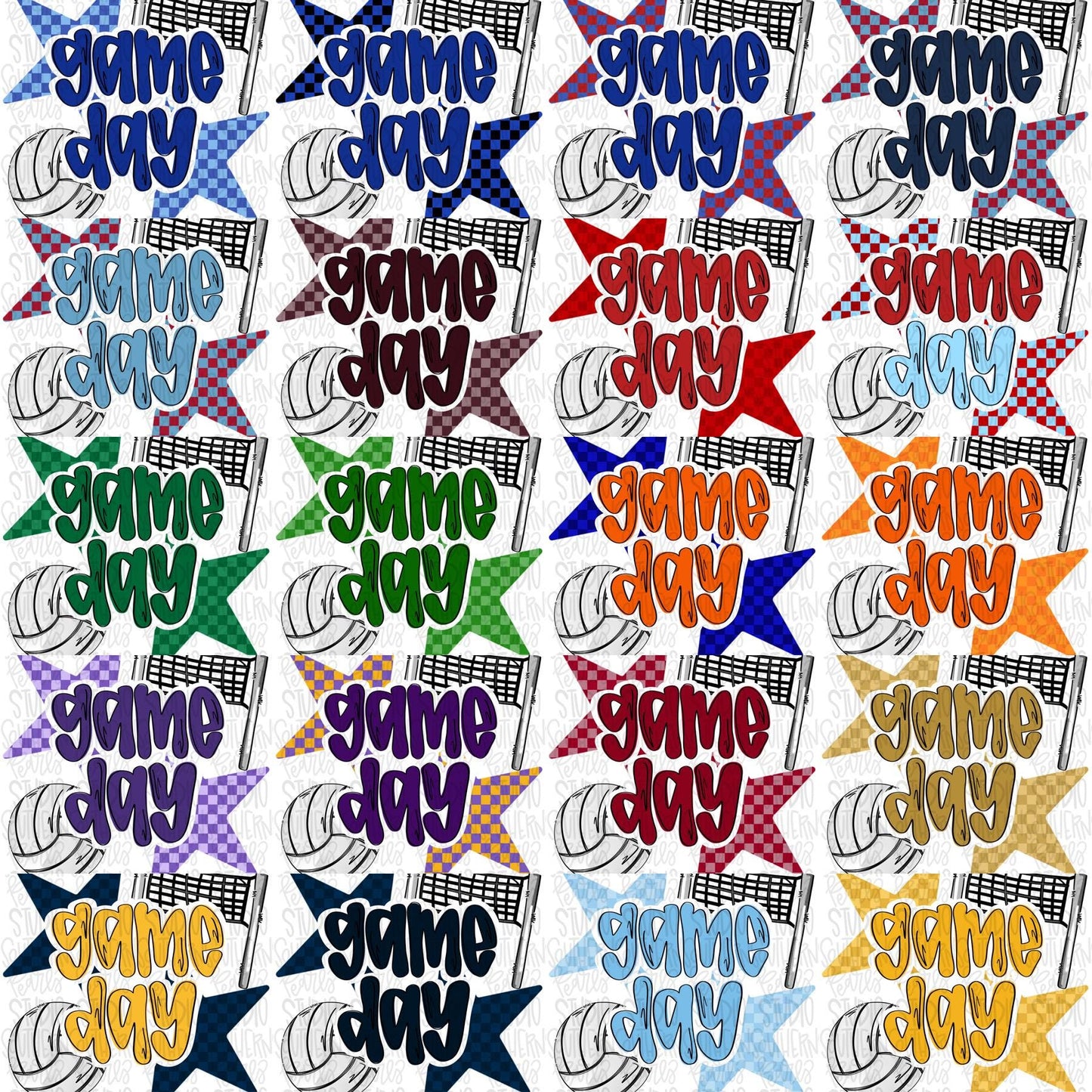 BUNDLE of 20 Gameday volleyball design school colors | Sublimation Design | Digital Download | Women’s, Kids Shirt PNG