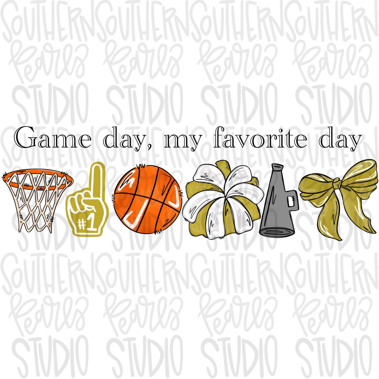 Game Day my favorite day | Basketball and hoop |Vegas golf | Go Team | PNG | Sublimation | Design Download