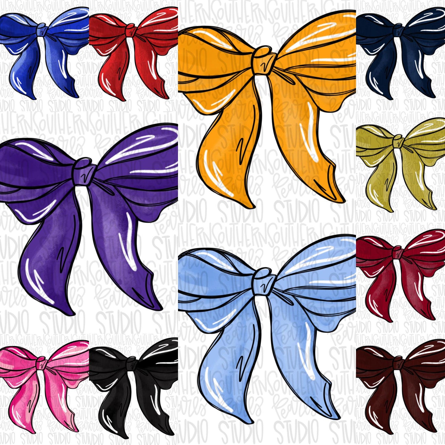 BUNDLE of 11 bows | Sublimation Design | Digital Download | Women’s, Kids Shirt PNG