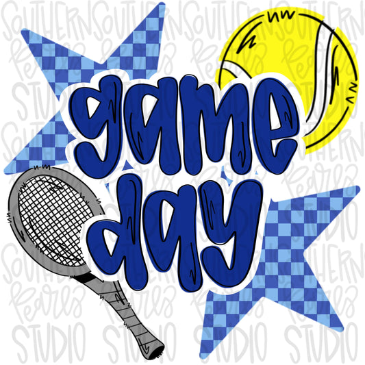 Game Day Tennis | royal | Go Team | PNG | Sublimation | Design Download