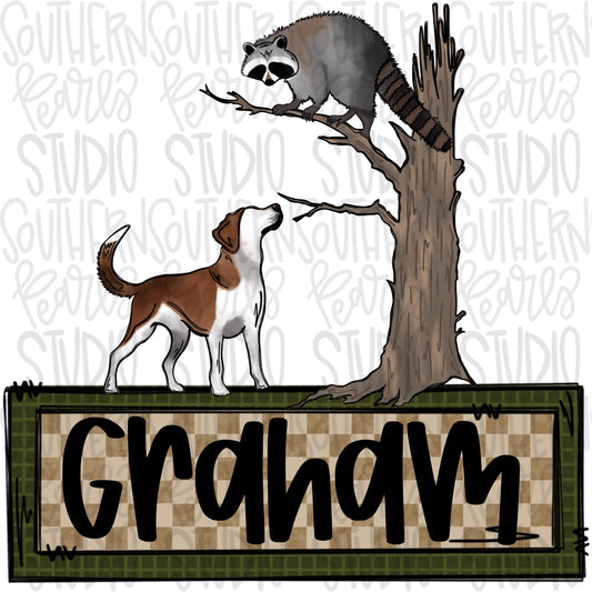 Coon hunting name plate | Sublimation Design | Digital Download | Women’s, Kids Shirt PNG