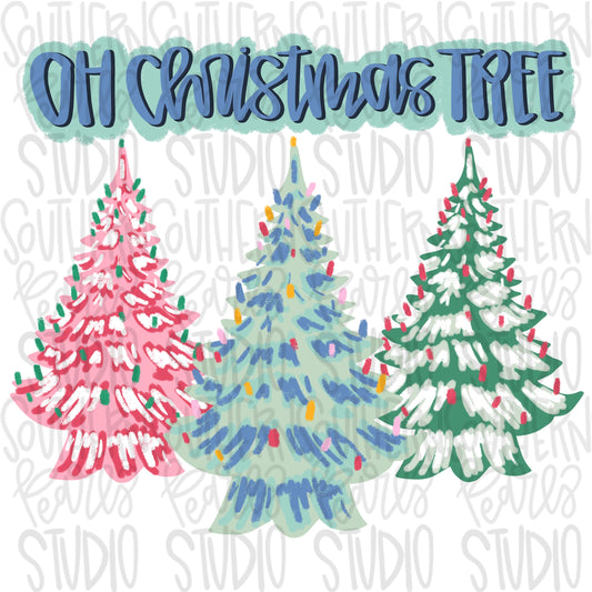 Oh Christmas | ceramic trees | Sublimation Design | Digital Download | Women’s, Kids Shirt PNG