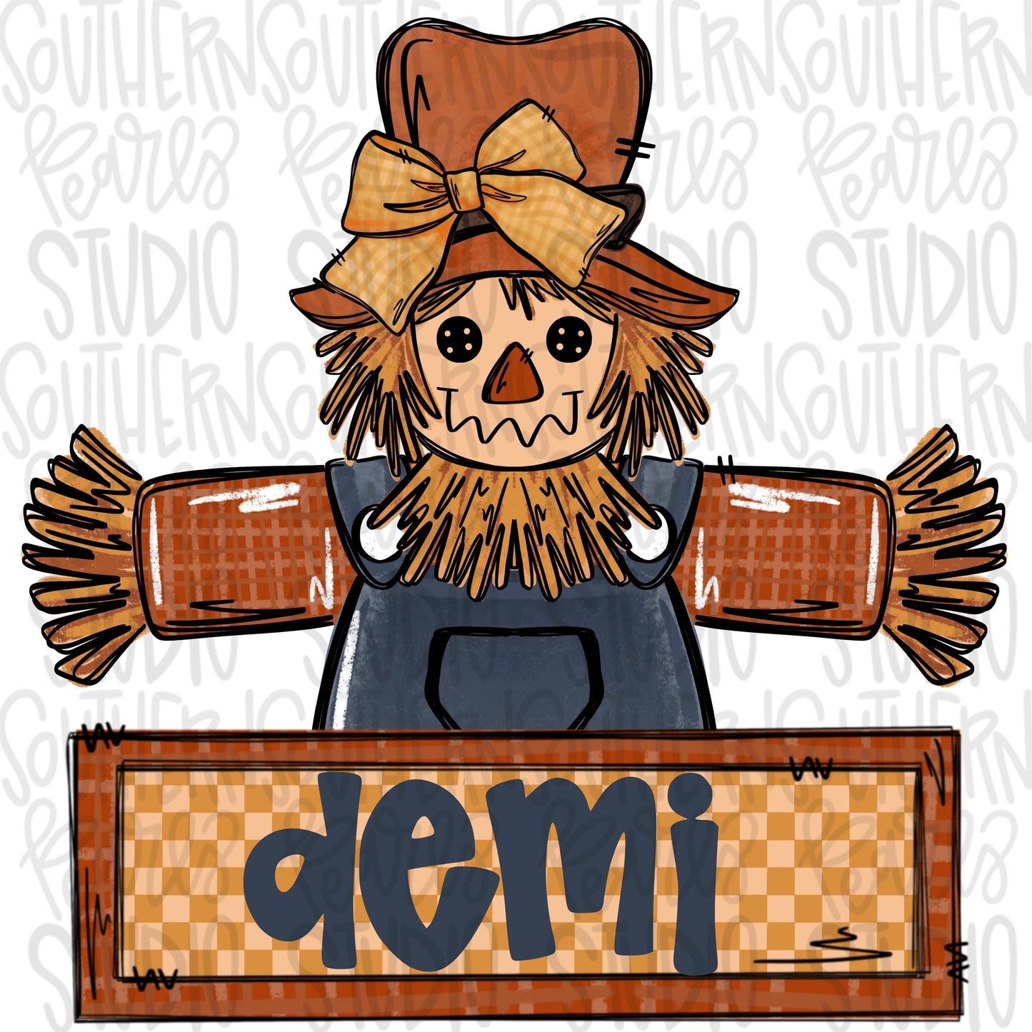 Scarecrow girl with Name Patch | Sublimation Design | Digital Download | Women’s, Kids Shirt PNG