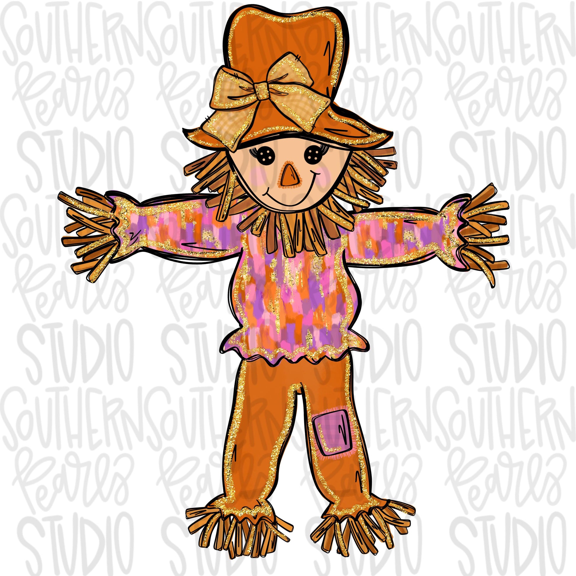 Scarecrow fall pink and orange | Sublimation Design | Digital Download | Women’s, Kids Shirt PNG