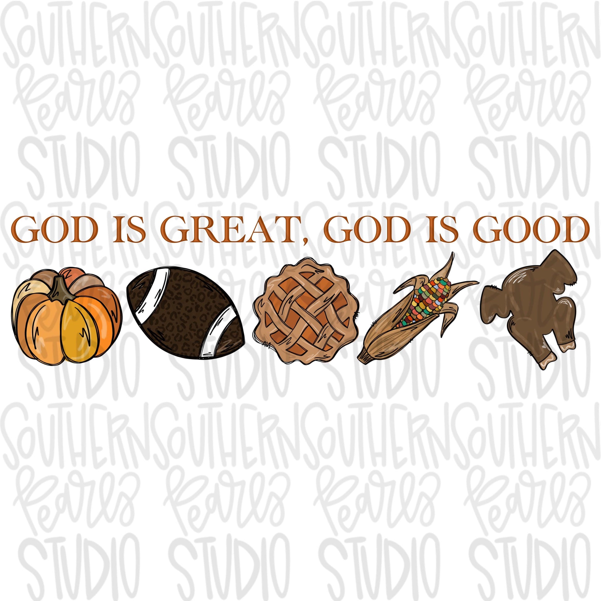 God is great God is good | Thanksgiving | leopard football | Sublimation Design | Digital Download | Women’s, Kids Shirt PNG