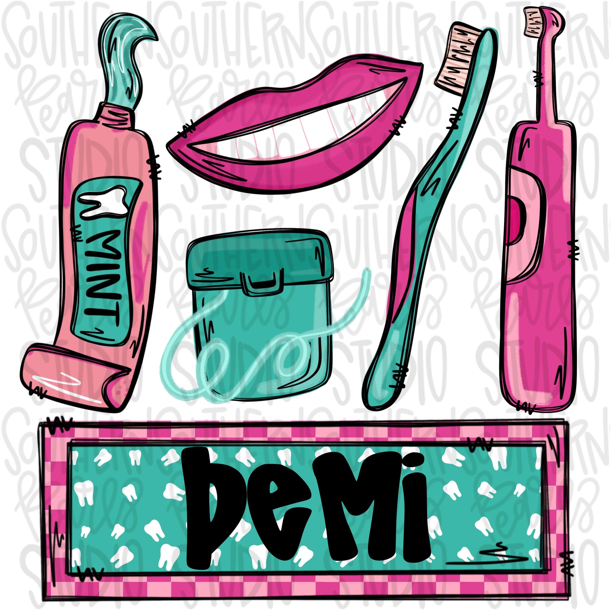 Dental items girl name patch | Sublimation Design | Digital Download | Women’s, Kids Shirt PNG