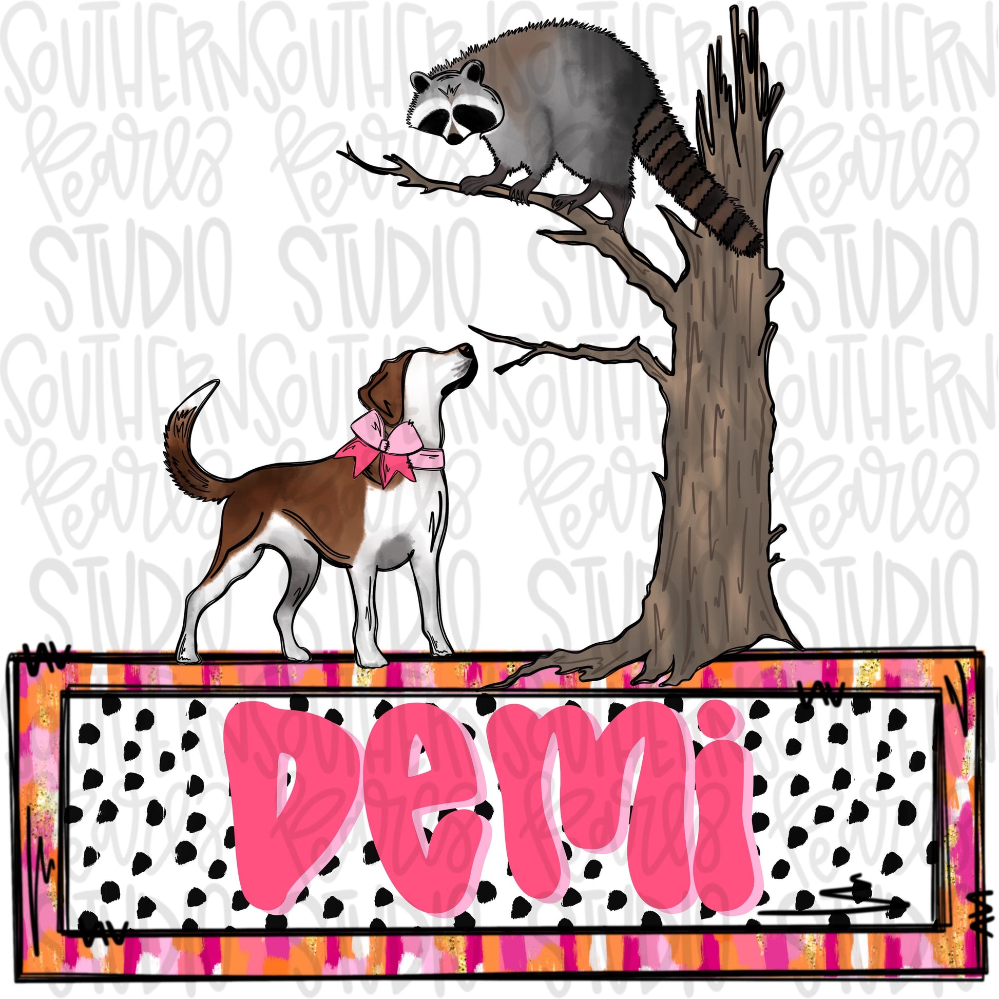 Coon hunting name plate girly | Sublimation Design | Digital Download | Women’s, Kids Shirt PNG