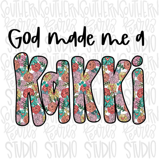 God made me a Kakki | Sublimation Design | Digital Download | Women’s, Kids Shirt PNG