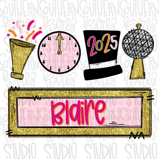 New Year Girl name patch 2025 | Sublimation Design | Digital Download | Women’s, Kids Shirt PNG