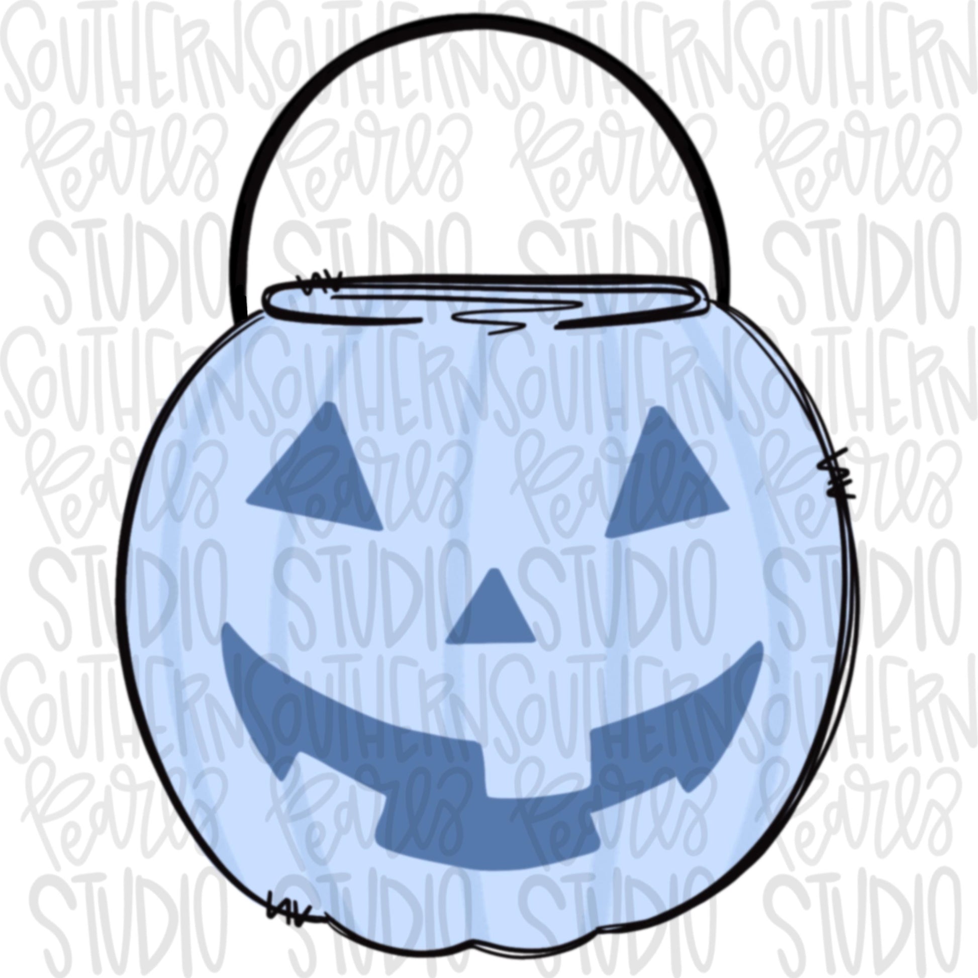 Halloween bucket blues with and without name patch | two files | Sublimation Design | Digital Download | Women’s, Kids Shirt PNG